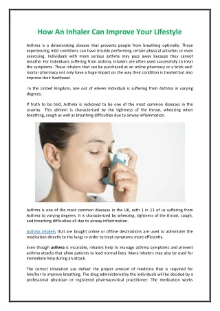How An Inhaler Can Improve Your Lifestyle