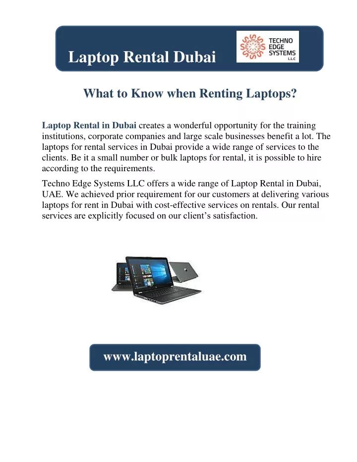 laptop rental dubai