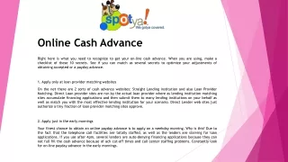 online cash advance