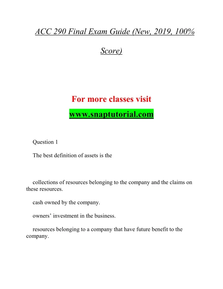 acc 290 final exam guide new 2019 100