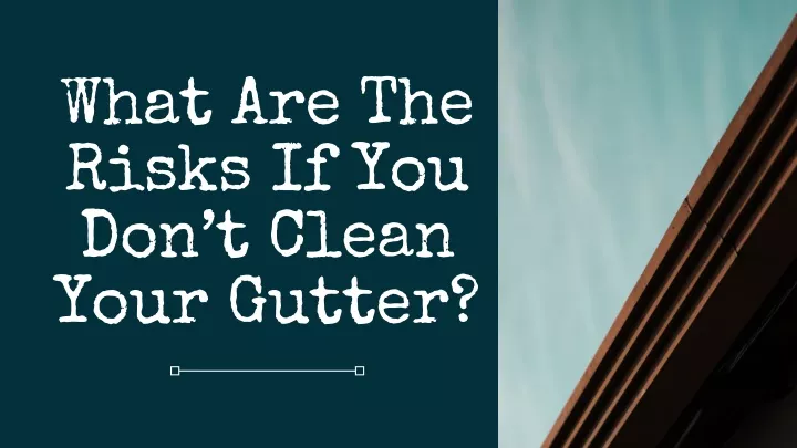 what are the risks if you don t clean your gutter