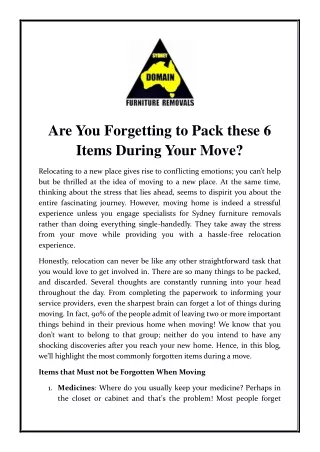 are you forgetting to pack these 6 items during