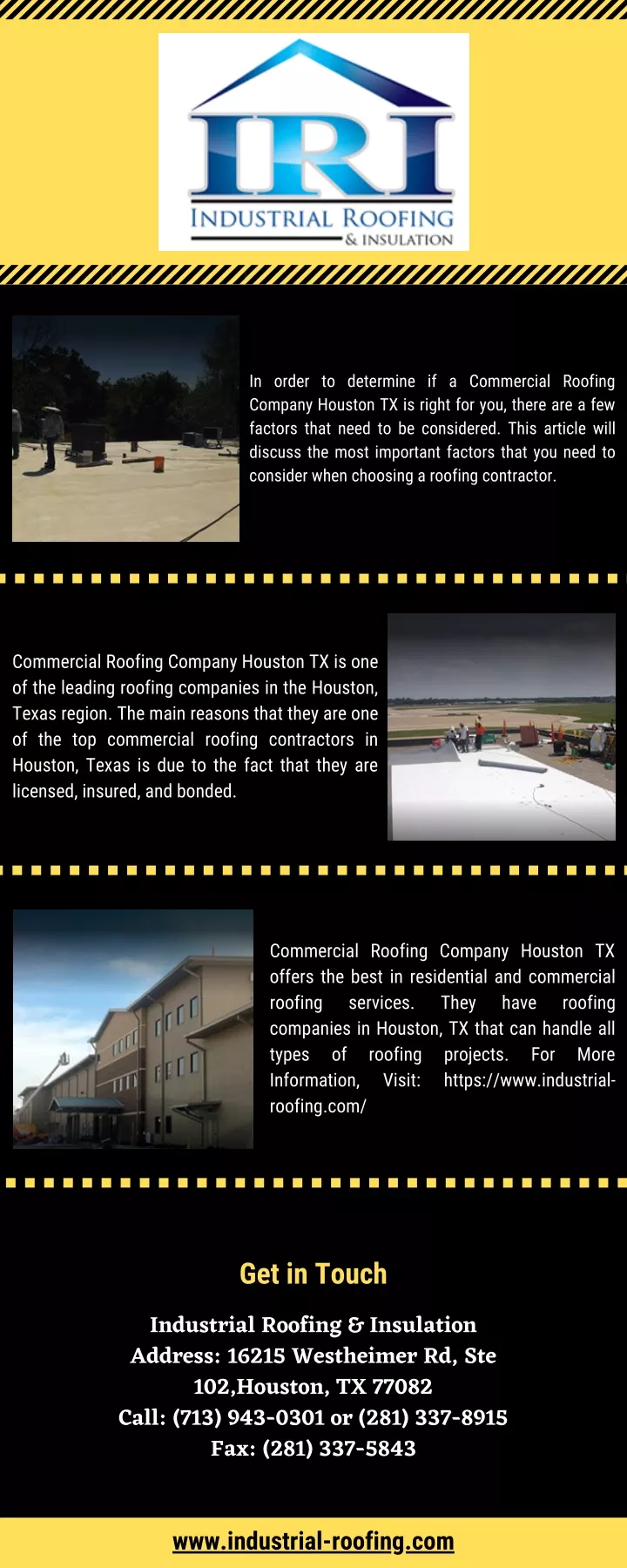 in order to determine if a commercial roofing