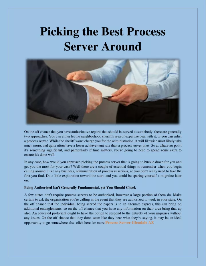 picking the best process server around