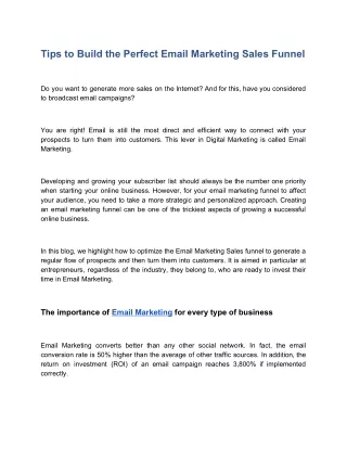 tips to build the perfect email marketing sales