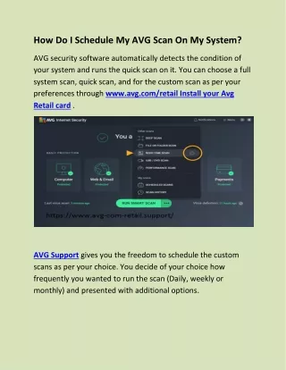 how do i schedule my avg scan on my system