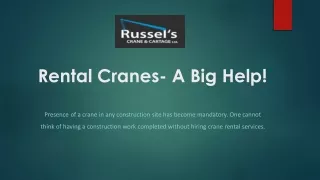 Crane Service Vancouver | Crane Rentals BC | Russel’s Crane & Cartage