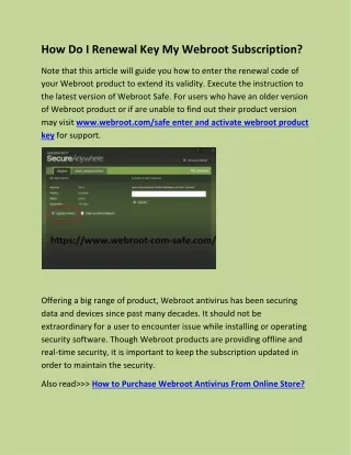 how do i renewal key my webroot subscription