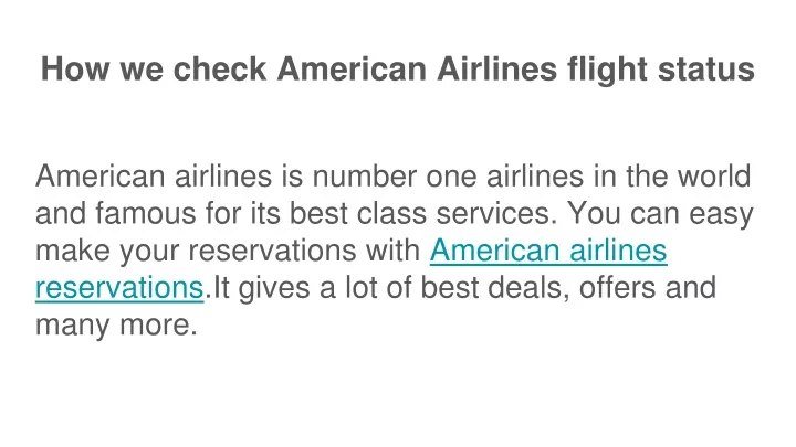 how we check american airlines flight status