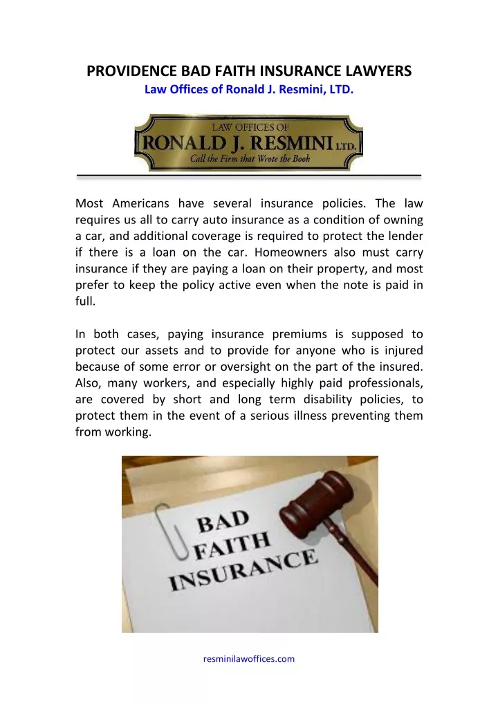 providence bad faith insurance lawyers