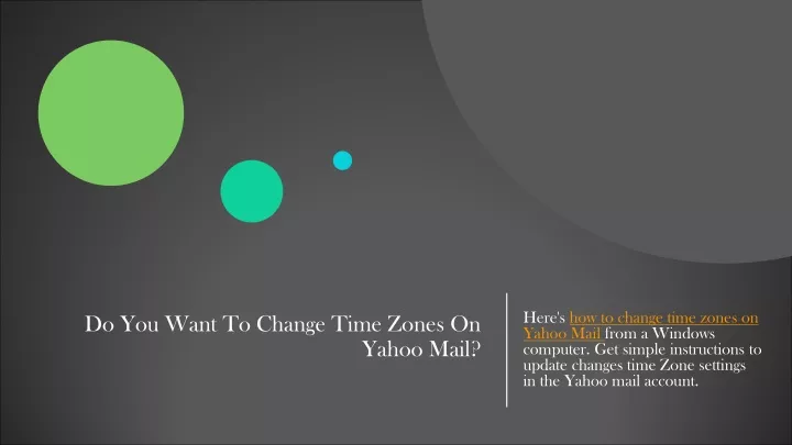 do you want to change time zones on yahoo mail