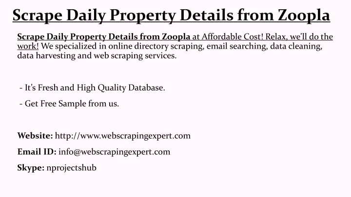 scrape daily property details from zoopla