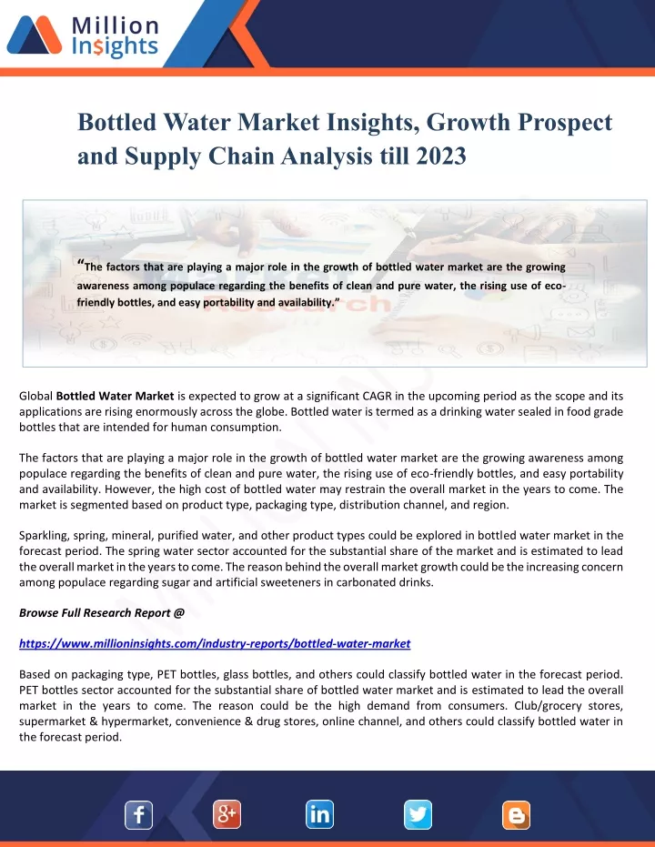 bottled water market insights growth prospect