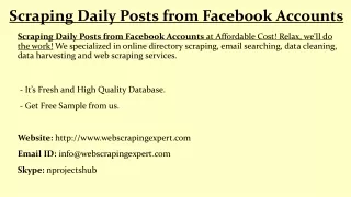 scraping daily posts from facebook accounts