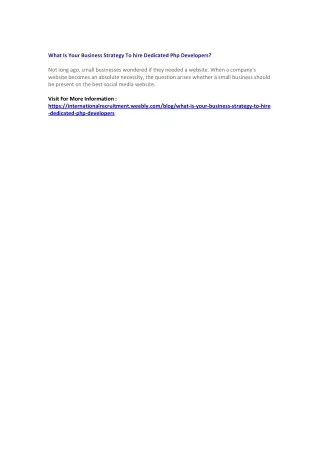 what is your business strategy to hire dedicated