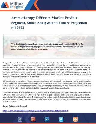 aromatherapy diffusers market product segment