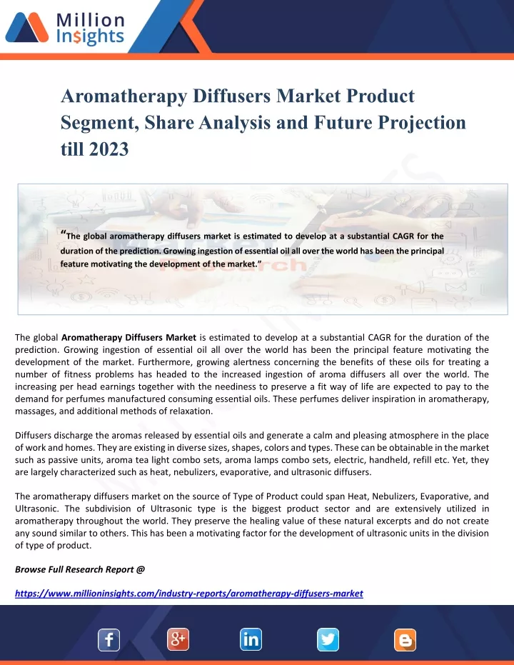 aromatherapy diffusers market product segment