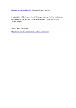 electrical contractors riverside electrician