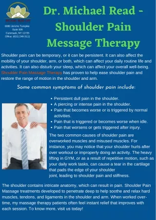 Dr. Michael Read - Shoulder Pain Message Therapy