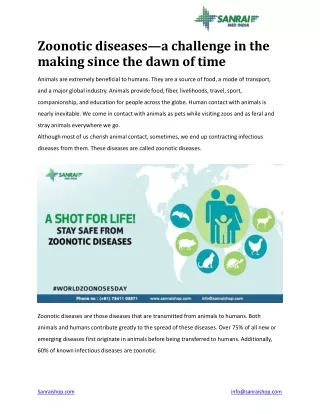 zoonotic diseases a challenge in the making since the dawn of time