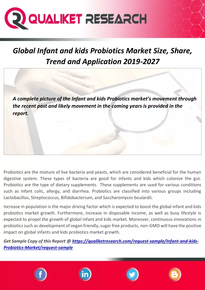 global infant and kids probiotics market size