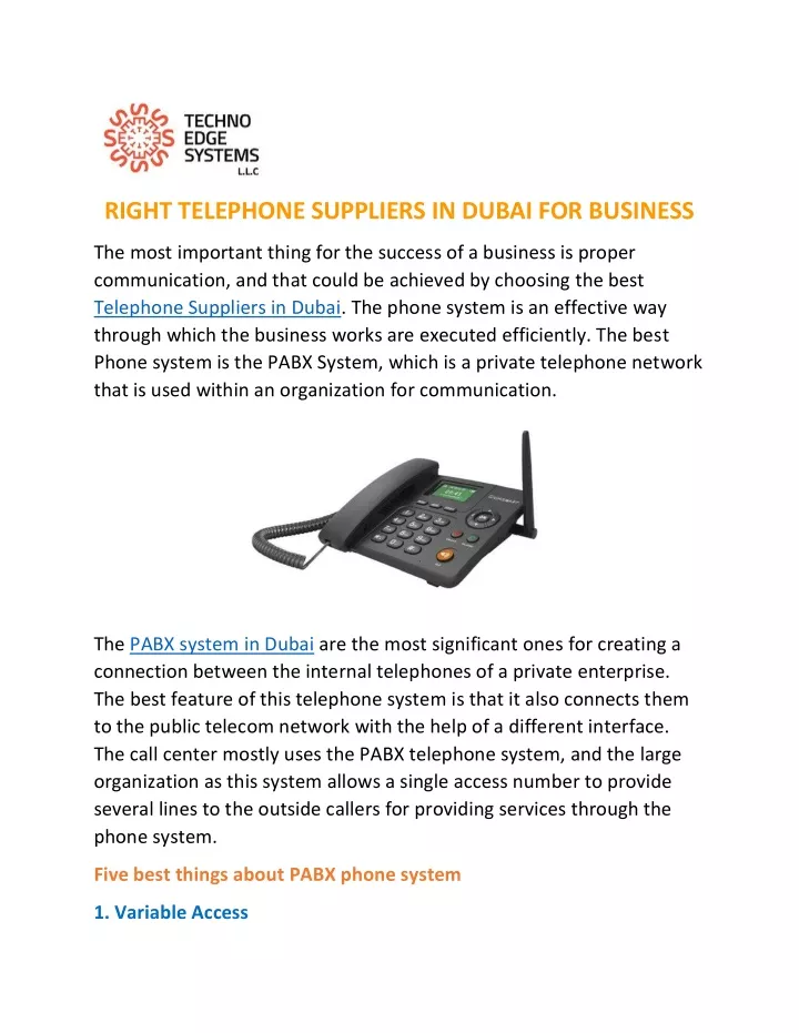 right telephone suppliers in dubai for business