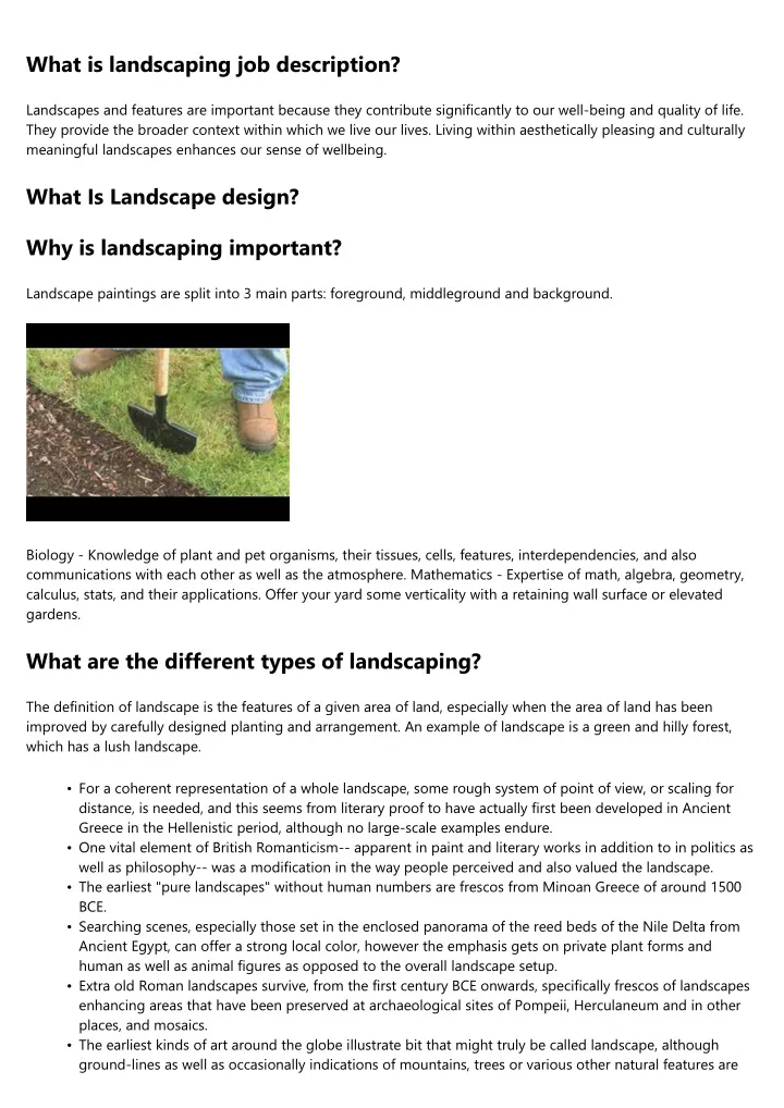 what is landscaping job description