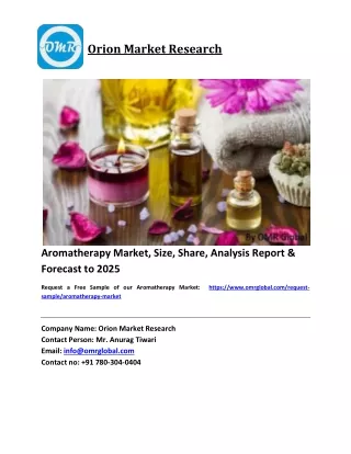 Aromatherapy Market Size, Industry Trends, Share and Forecast 2019-2025