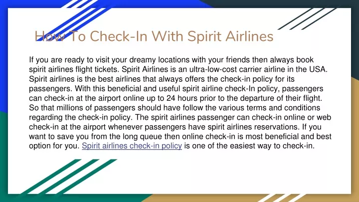 how to check in with spirit airlines