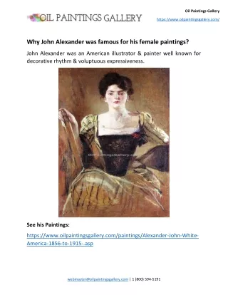 Why John Alexander was famous for his female paintings?