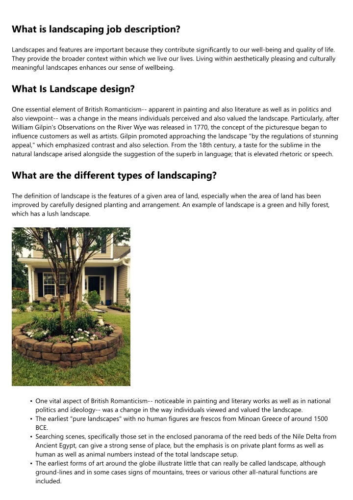 what is landscaping job description