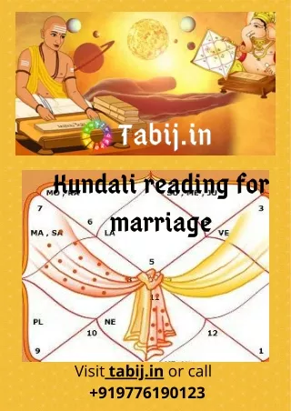 Kundali reading for marriage: Get online free kundli analysis call 919776190123  or visit tabij.in