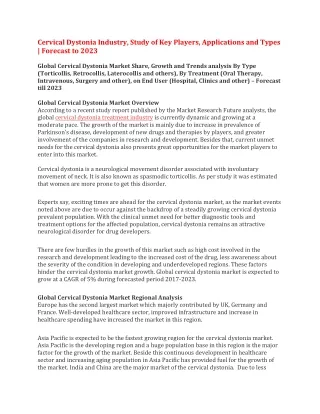 cervical dystonia industry study of key players