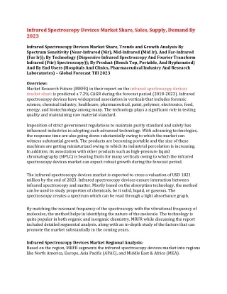 infrared spectroscopy devices market share sales
