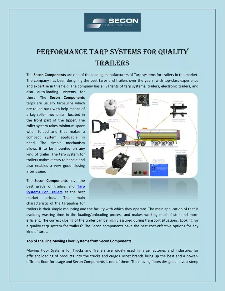 performance tarp systems for quality trailers