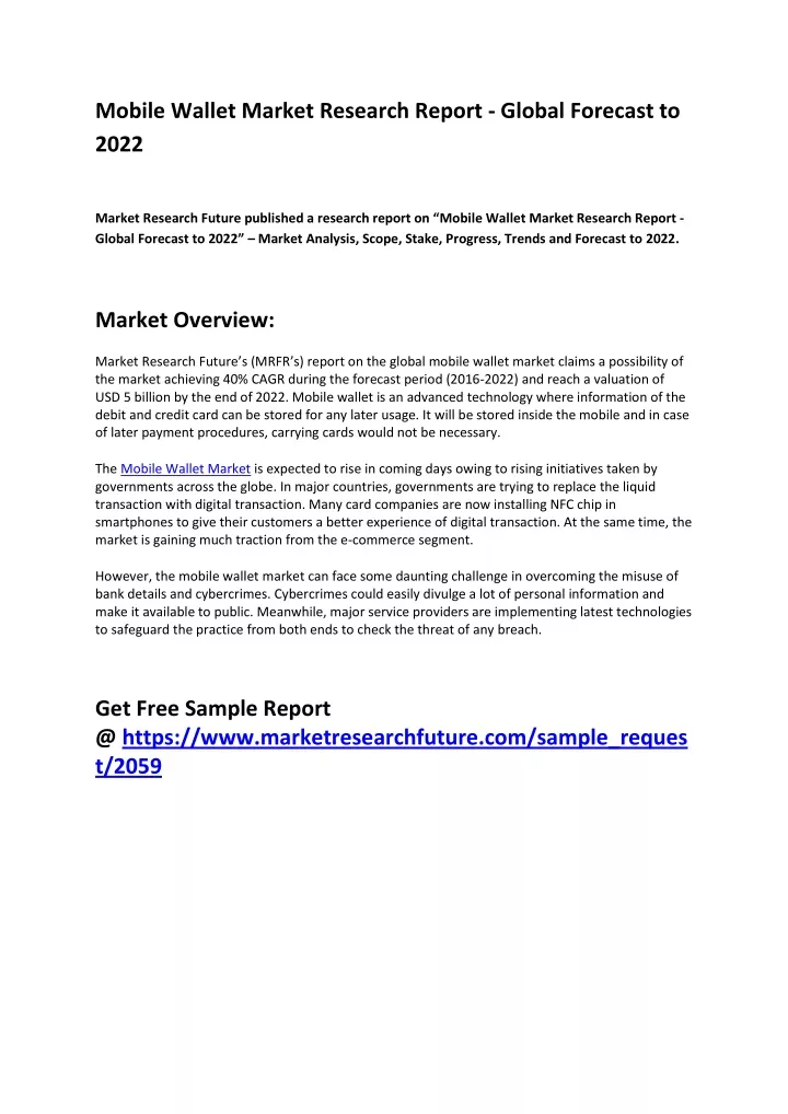 mobile wallet market research report global