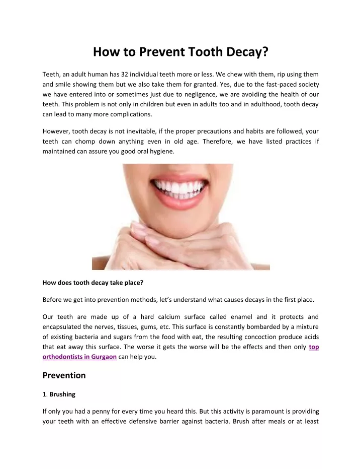 how to prevent tooth decay