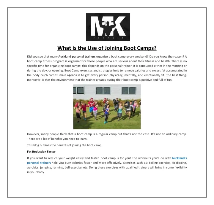 what is the use of joining boot camps