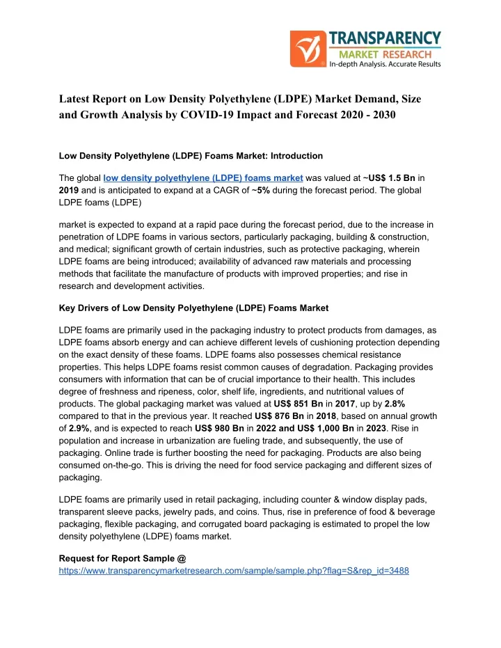 latest report on low density polyethylene ldpe