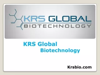 Our Products and Services - KRS Global Biotechnology
