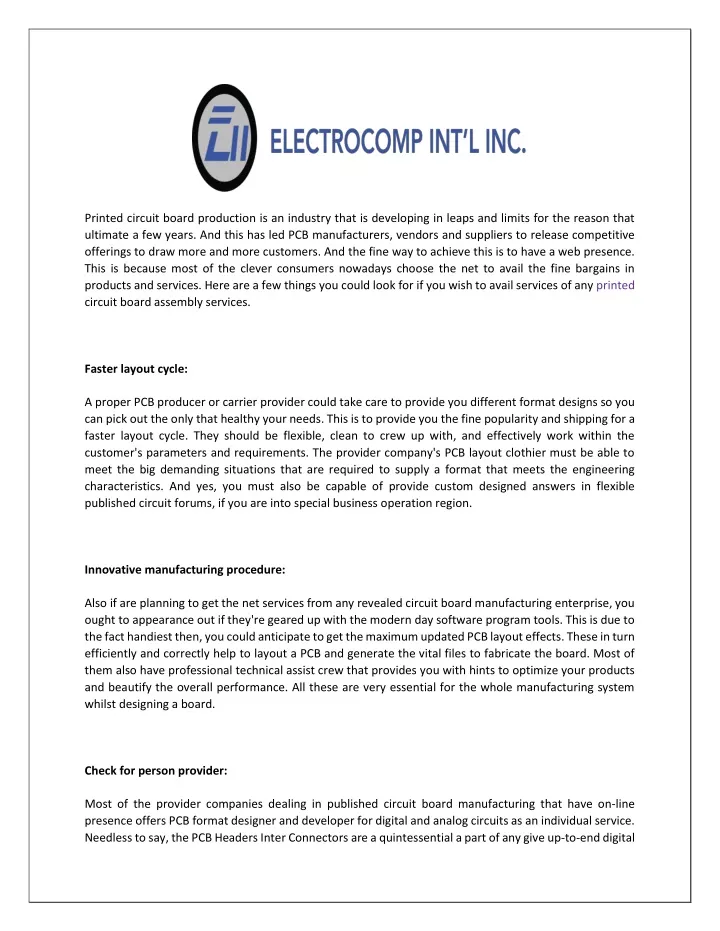 printed circuit board production is an industry