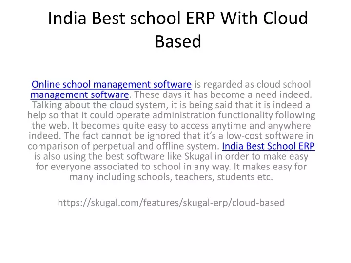 india best school erp with cloud based