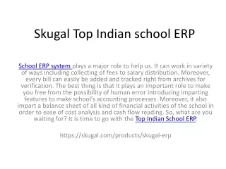 skugal top indian school erp