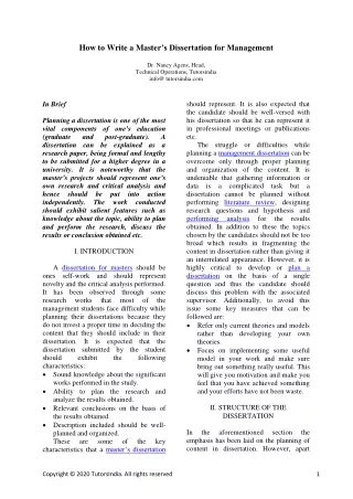how to write a maste r s dissertation