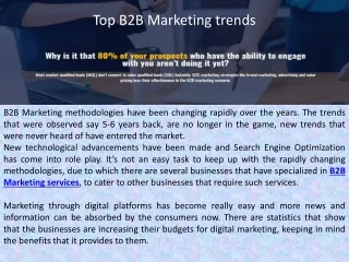 Top B2B Marketing trends