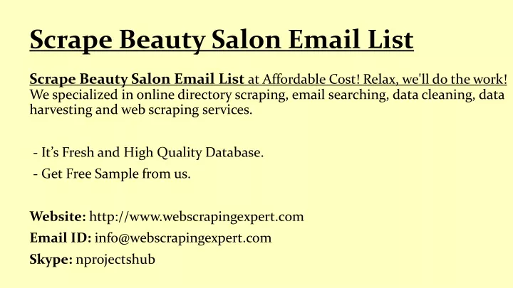 scrape beauty salon email list