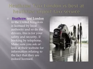 Heathrow taxi London is best at Heathrow to Gatwick taxi