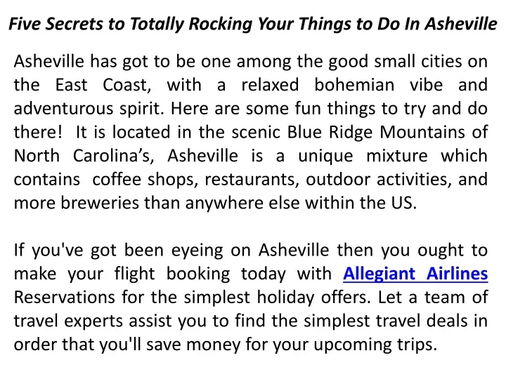 five secrets to totally rocking your things to do in asheville