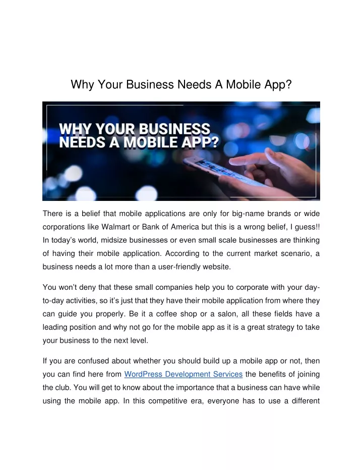 why your business needs a mobile app