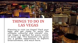 THINGS TO DO IN LAS VEGAS